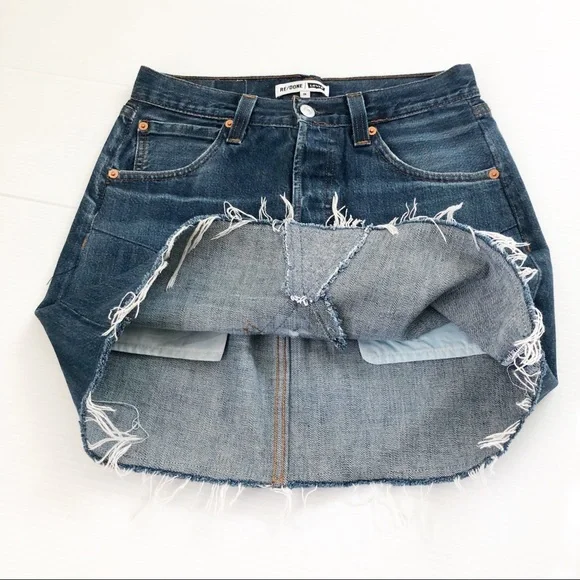 RE/DONE Levi’s Denim Mini Skirt, 26 - Picture 10 of 13